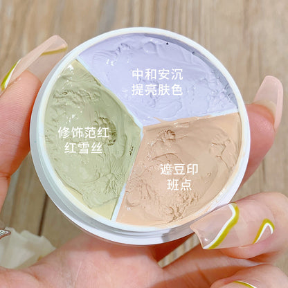 Makeup xixi net muscle holding makeup three-color concealer face cover spots face acne marks tear ditch dark circles concealer