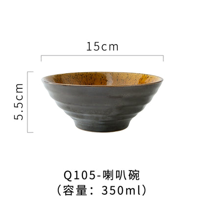 A radish Japanese-style coarse ceramic rice bowl features retro creative dishes and cups slightly flawed tableware ice cream bowl