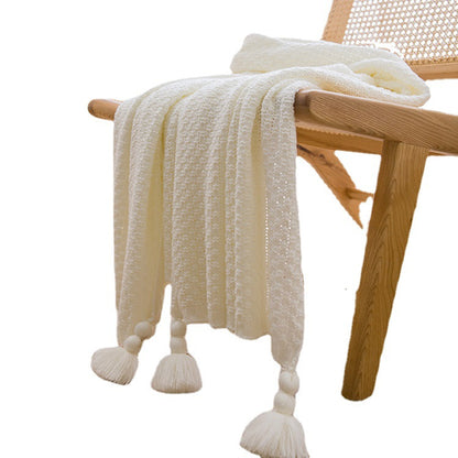 ins style Internet celebrity with the same handmade blanket casual lunch break office tassel sofa blanket simple bed flag bedside blanket