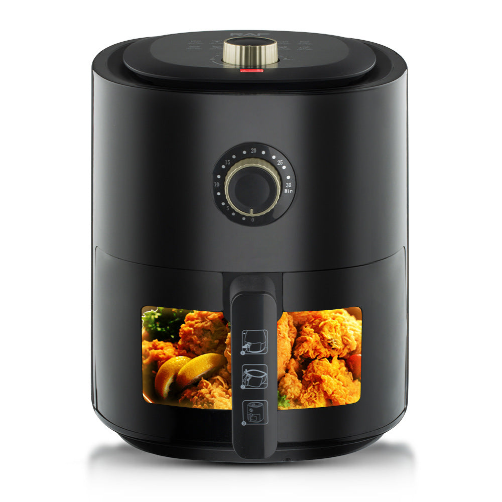 vailable in Black and White  RAF 6L Visual Air Fryer European Standard | Smoke-Free | Multi-Functional | Large-Capacity