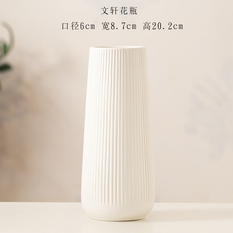 popular ceramic vase creative home living room white hydroponic flower ware Nordic dried flower arrangement decorative ornaments