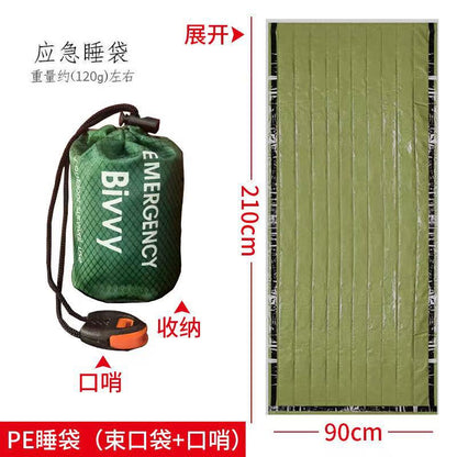 Support cross-border consignment of labeled outdoor emergency sleeping bags, portable survival raincoats, hiking, camping, and thermal insulation raincoats