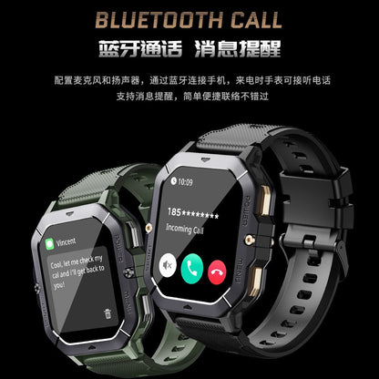 C28 smart watch 2.02 inch HD screen Bluetooth call rugged outdoor sports heart rate blood oxygen