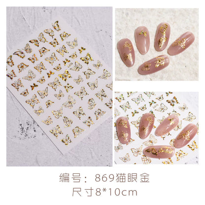 Internet celebrity ins waterproof checkerboard pattern houndstooth lattice hollowed out manicure nail decoration small pattern accessories stickers