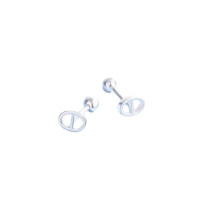 Under the ginkgo tree S999 pure silver pig nose earrings high-end earrings 2023 simple niche design earrings