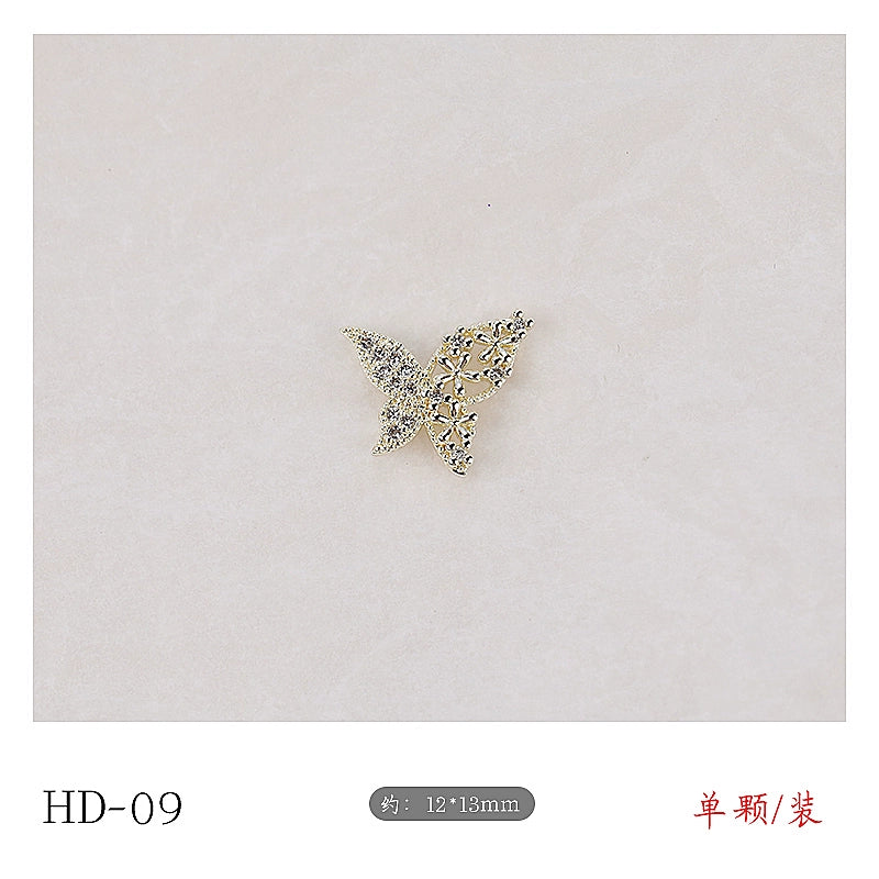 Twilight Rogge Manicure New Super Flash Butterfly Zircon Color Preservation Electroplating Non-fading Jewelry Nail Decoration Sticker
