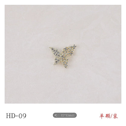 Twilight Rogge Manicure New Super Flash Butterfly Zircon Color Preservation Electroplating Non-fading Jewelry Nail Decoration Sticker