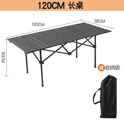 Outdoor Folding Table Metal Egg Roll Table Portable Camping Picnic Table Setting Table Camping Barbecue Self Drive Tour