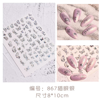 Internet celebrity ins waterproof checkerboard pattern houndstooth lattice hollowed out manicure nail decoration small pattern accessories stickers