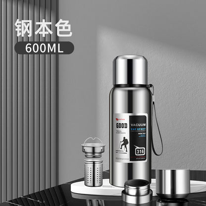 stainless steel thermos mug large capacity portable outdoor food grade vacuum car travel jug all-steel thermos mug