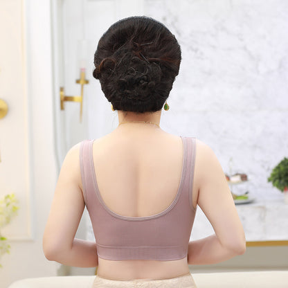 Mother's underwear no steel ring bra women's thin vest style bra middle-aged and elderly sports underwear plus size bra