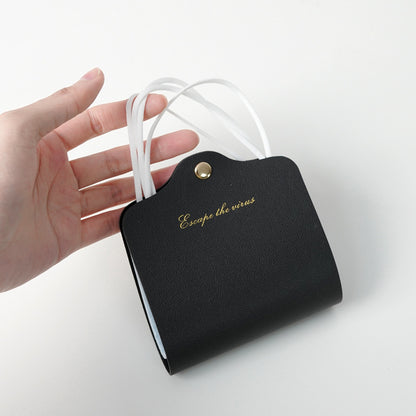 Yueting mask storage folder Japanese style double-sided leather mask temporary storage folder can be folded small and fresh mask storage box