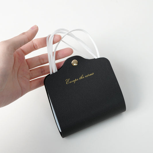 Yueting mask storage folder Japanese style double-sided leather mask temporary storage folder can be folded small and fresh mask storage box
