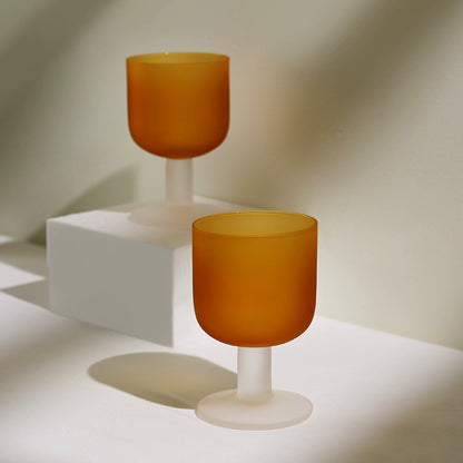 Medieval Cup Designer Sunset Cup Twilight Orange Frosted Glass Goblet Cocktail Glass Gift