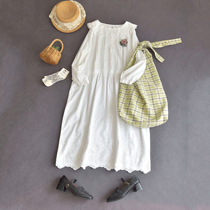 Jansen's first love style doll collar dress 381 Mori girl sweet long-sleeved cotton spring A-line lace skirt