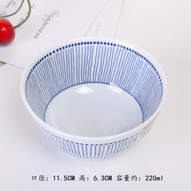 High-temperature underglaze color Japanese-style ceramic dishes and dishes set for home eating small bowls of grass series tableware combination
