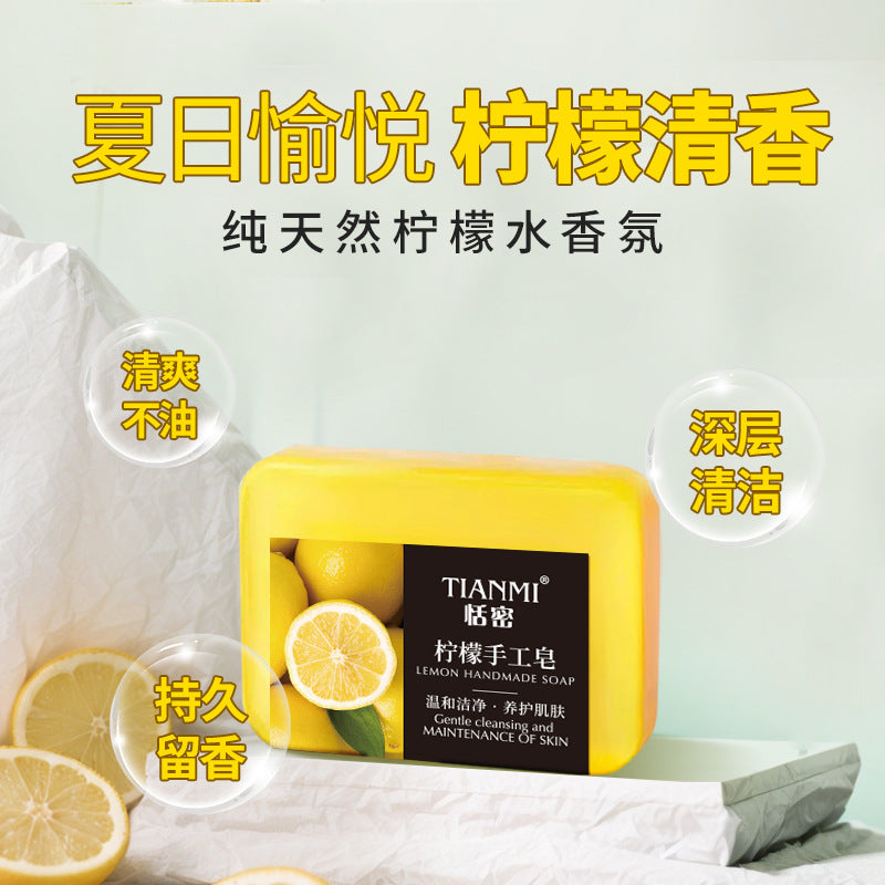 Tianmi 90g series jasmine rose mint osmanthus lemon honey essential oil soap deep cleansing face wash