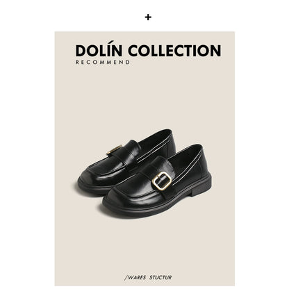 Dolin collection sweet and cool Japanese style flat retro British commuter small leather shoes women's Japanese style loafers