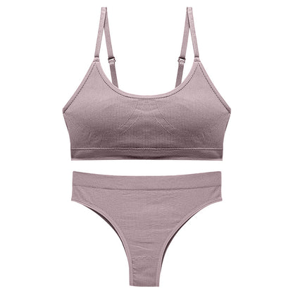 No steel ring big chest small vest shoulder strap adjustable thin section large size seamless sleep underwear underwear ladies suit