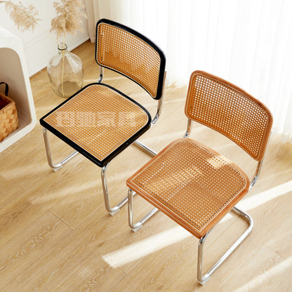 A piece of rattan chair ins wind leather medieval chair retro home rattan dining chair Nordic balcony backrest chair