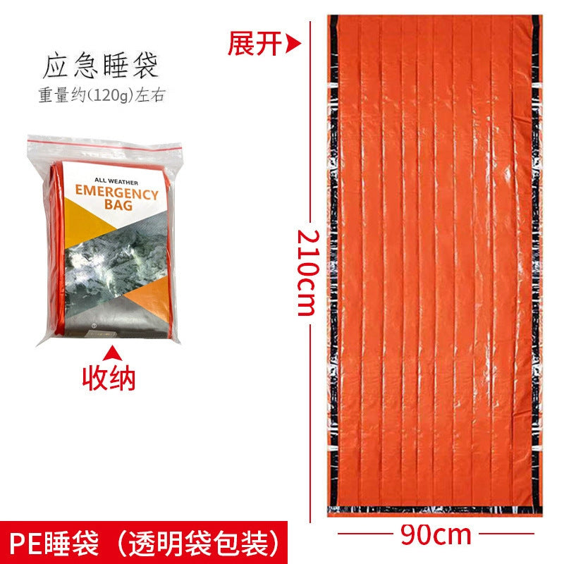 Support cross-border consignment of labeled outdoor emergency sleeping bags, portable survival raincoats, hiking, camping, and thermal insulation raincoats