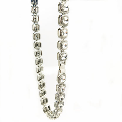 New European and American hip-hop men's 12mm glass simple Cuban necklace HipHop trend men's accessories factory direct supply