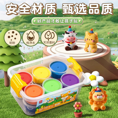 Deli YC186 Ultra Light Clay Plasticine Food Grade Light Clay Kids Dough Toy Set Tools