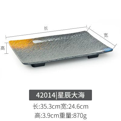 Melamine plate Japanese-style plastic barbecue plate imitation porcelain round flat plate barbecue plate restaurant hot pot tableware dish