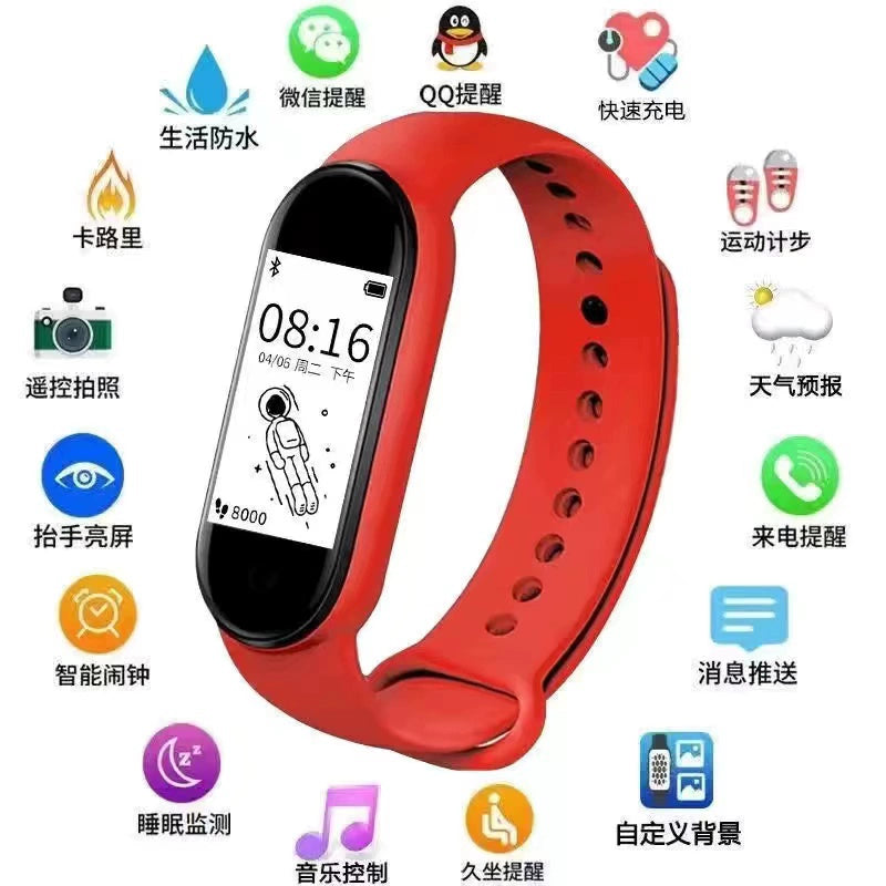 Smart bracelet junior high school female student sports electronic male waterproof Huawei Xiaomi vivo suitable for charging watch