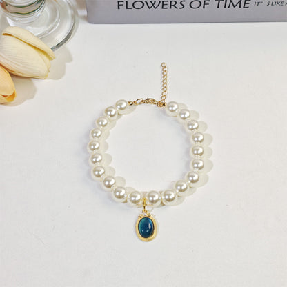 Pet cat devon kitten dog pearl necklace collar small fragrance breeze gemstone bow puppet accessories cross-border