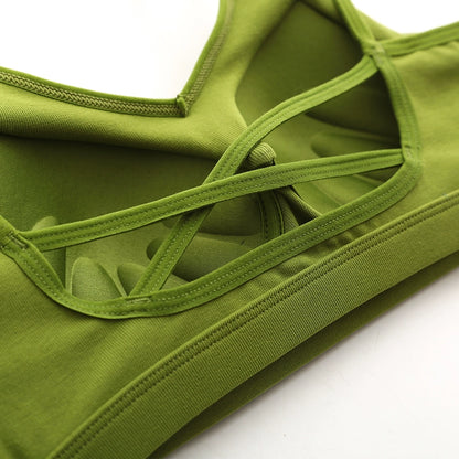 Broken code Qingmei back with chest pad bra one-piece sling tube top female anti-light bottoming student pure cotton underwear