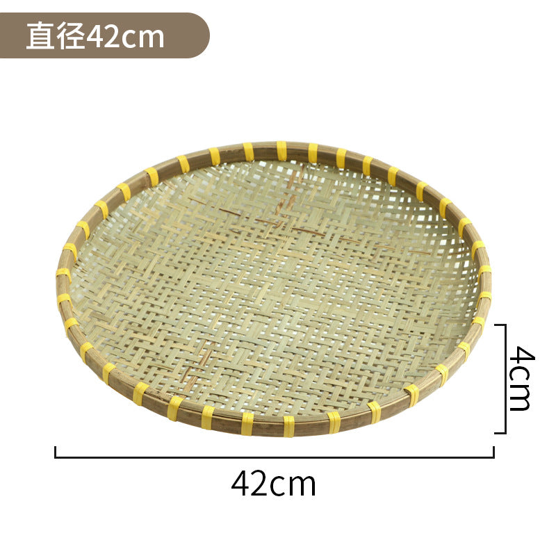 Drying basket, handmade bamboo dustpan, bamboo plaque tray, bamboo weaving product, farmhouse washing decoration, drainage sieve, fruit basket