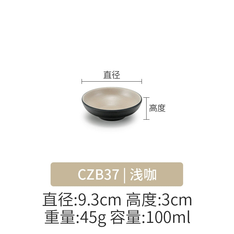 Retro Noodle Shop Imitation Porcelain Two-color Plastic Frosted Bamboo Hat Bowl