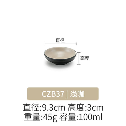 Retro Noodle Shop Imitation Porcelain Two-color Plastic Frosted Bamboo Hat Bowl