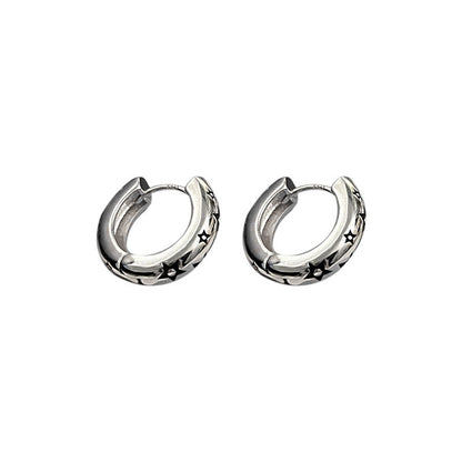 Yongcheng s925 sterling silver earrings niche design sense of high-end earrings American retro star earrings earrings autumn and winter