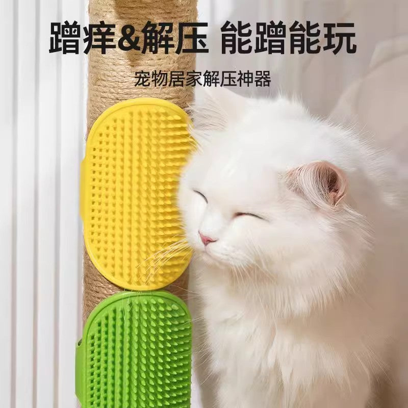 Cat Tickler, Pet Table Leg Tie Comb, Silicone Sticking to the Corner, Massage, Kitten Scratcher, Cat Toy, Hair Rubbing Supplies