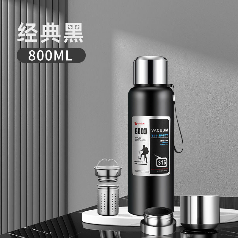 stainless steel thermos mug large capacity portable outdoor food grade vacuum car travel jug all-steel thermos mug