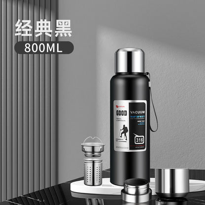stainless steel thermos mug large capacity portable outdoor food grade vacuum car travel jug all-steel thermos mug