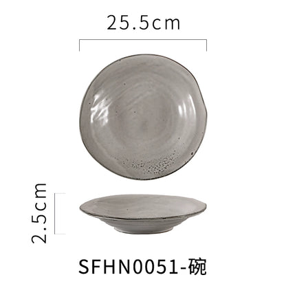 A radish Japanese-style coarse ceramic rice bowl features retro creative dishes and cups slightly flawed tableware ice cream bowl