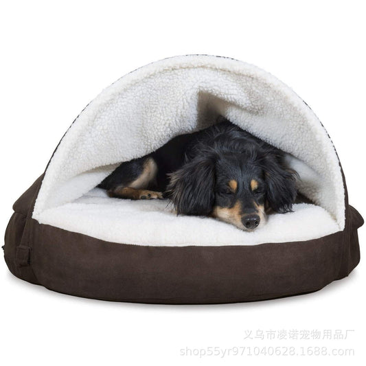 Pet Dog Bed Round Hugging Bird's Nest Snuggle Nest Blanket Pet Bed Warmth Removable pillowcase for dogs and cats