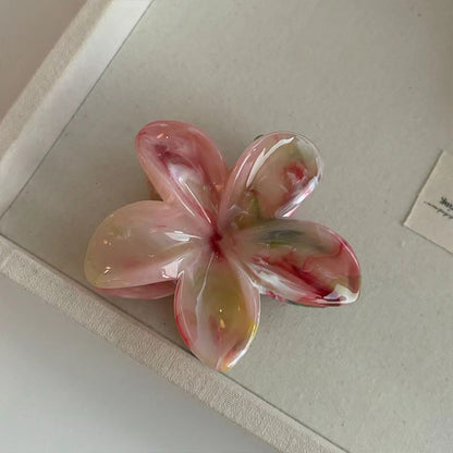 marbled grab clip Sweet and fresh frangipani hair clip Summer high-end shark hair clip