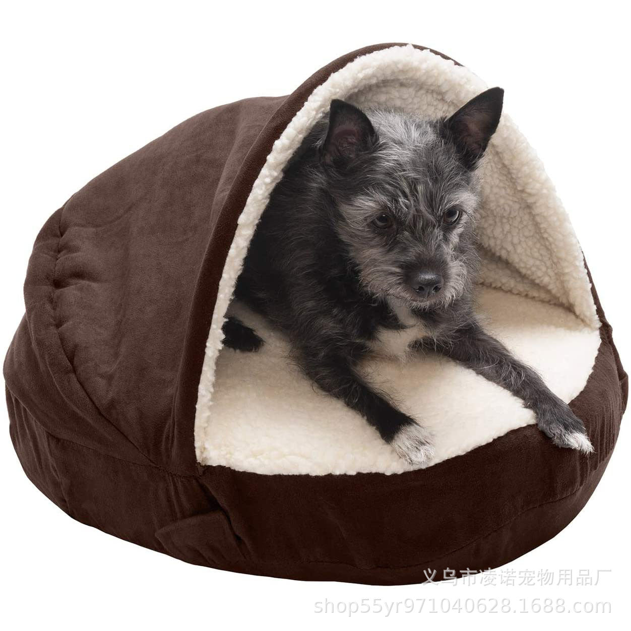 Pet Dog Bed Round Hugging Bird's Nest Snuggle Nest Blanket Pet Bed Warmth Removable pillowcase for dogs and cats