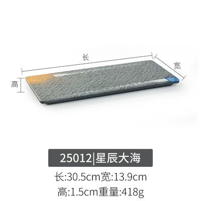 Melamine plate Japanese-style plastic barbecue plate imitation porcelain round flat plate barbecue plate restaurant hot pot tableware dish