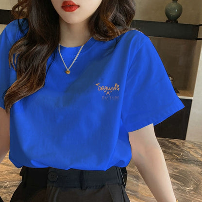 Clearance to pick up leaks~ The counter withdraws the last order foreign trade women's clothing summer new niche letter printing short-sleeved T-shirt women's fashion