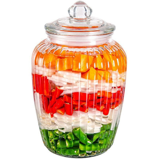 Pickle jar transparent glass jar household pickled sealed jar glass bottle with lid small pickle jar storage jar