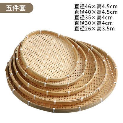 Drying basket, handmade bamboo dustpan, bamboo plaque tray, bamboo weaving product, farmhouse washing decoration, drainage sieve, fruit basket