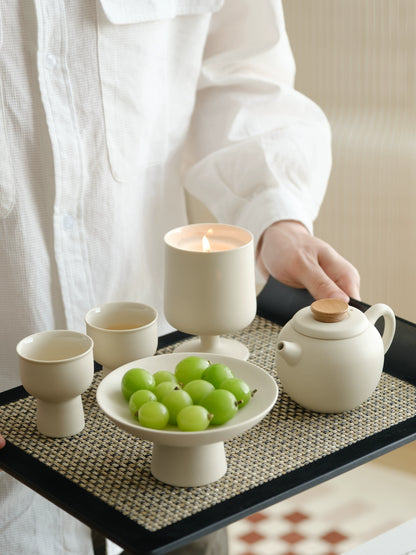 Japanese cream simple high teapot tea set