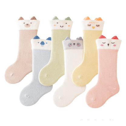 Baby socks cartoon autumn and winter thickened children's cotton socks baby newborn socks class