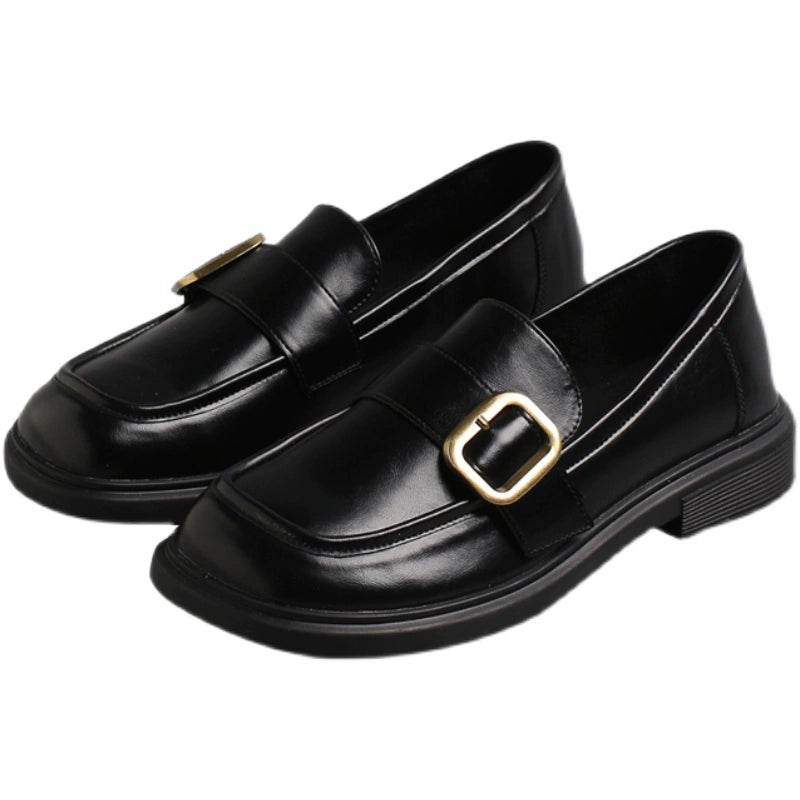 Dolin collection sweet and cool Japanese style flat retro British commuter small leather shoes women's Japanese style loafers