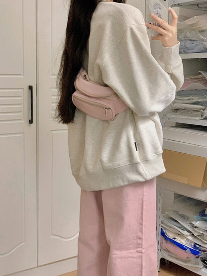 Pink wide-leg pants women's spring and autumn new sweet cool Japanese small pants straight drape casual pants ins